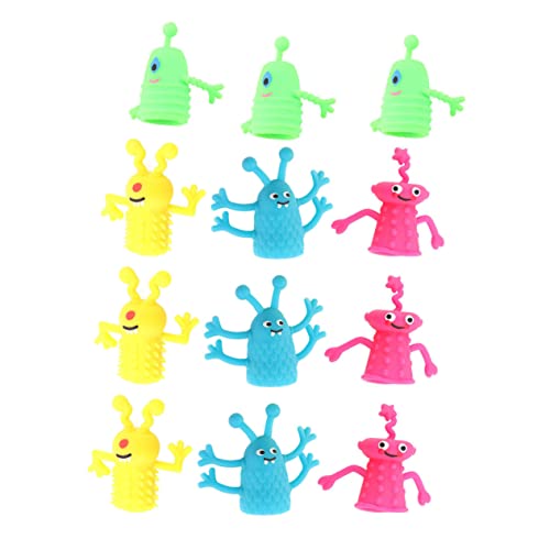 Abaodam 12-teiliges Set Kleine Monster-fingerpuppe Fingerpuppe Für Kinder Marionette Kinderspielzeug Fingerpuppen Masse Fingerspielzeug Gastgeschenke Baby TPR Partytasche Weiches Gummi von Abaodam