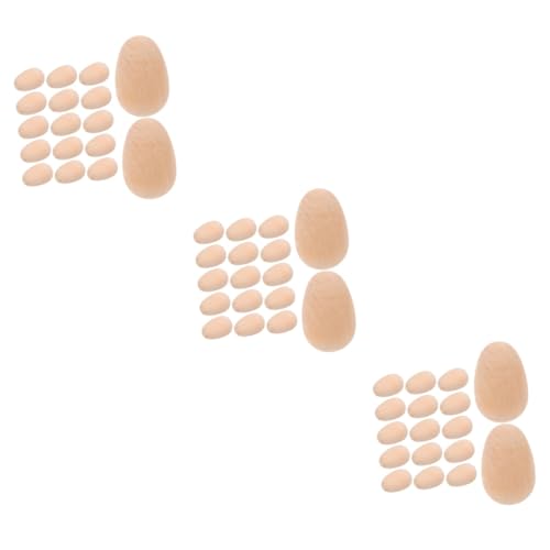 Abaodam 120 STK Simulierte Eier Aus Holz Kinderhandwerk Holzhandwerk Frühlings-Osterei So Tun, Als Würden Sie Spielen Eier Spielzeug Hölzern Selbstgemacht Kunsthandwerk von Abaodam
