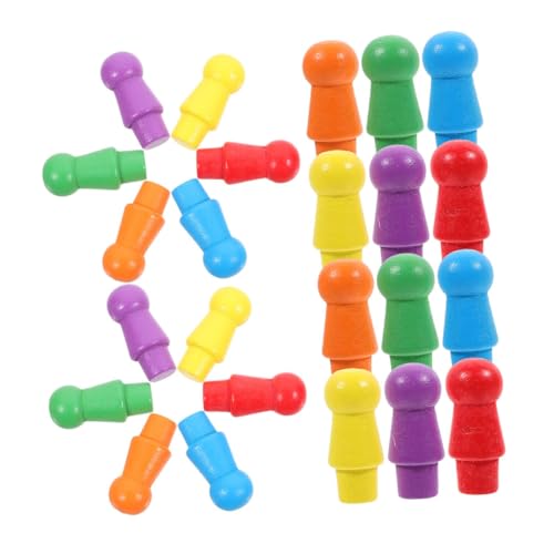 Abaodam 120 Stück Holzspielstein Farbige Spielfiguren für Brettspiele Ersatzteile für Schach und Malefizspiele Farben für Erwachsene von Abaodam