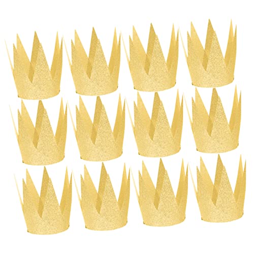 Abaodam 12St Geburtstagshut Partyhüte für Erwachsene kleine Geburtstagshüte Teller Kappe Geburtstagsdeko kinderkleider Geburtstagsmütze für Geburtstagsmütze für Papier Golden von Abaodam