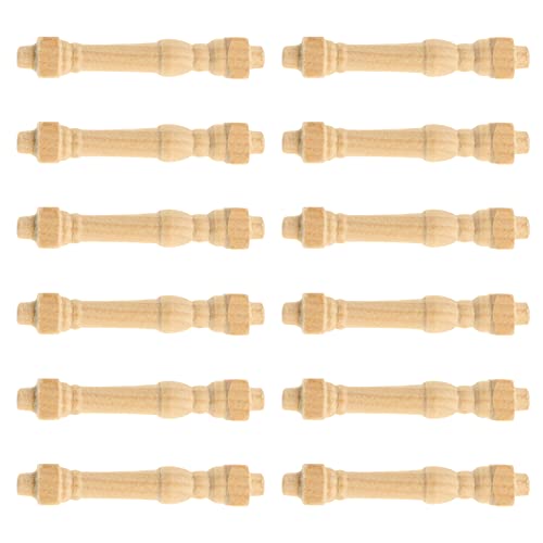 Abaodam 12St Geländerpfosten für kinderspielzeug hühner Desktop Dekoration Handlauf Modellbau Zubehör Schiene Tür kreisförmig Mini-Handläufe Mini-Geländer Holz von Abaodam