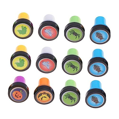 Abaodam 12St Halloween-Stempel Briefmarken Schmuckstücke Aufkleber Spinne Halloween mitgebsel halllowen wampir Halloween Stamper zum Thema Festival Festival-Siegel- Plastik von Abaodam