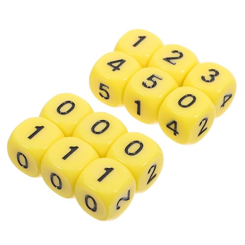 Abaodam Pädagogisches 12er-Pack 6-seitiges Großes Würfelset für Brettspiele Sicherer Kunststoff von Abaodam