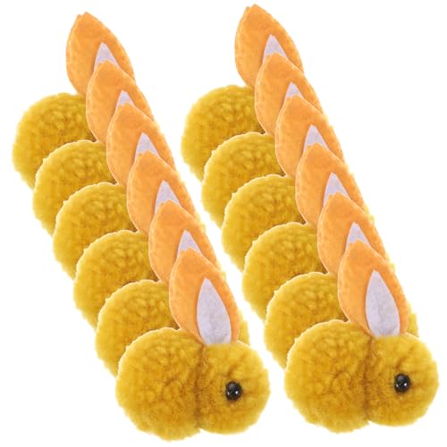 Abaodam 12St Plüschhase Cuddly Bunny Weihnachts Party weihnachtsdekos Plush Hasenschwänze Plüschtiere Haustier Desktop-Kaninchen-Schmuck Partydekor Light Brown von Abaodam