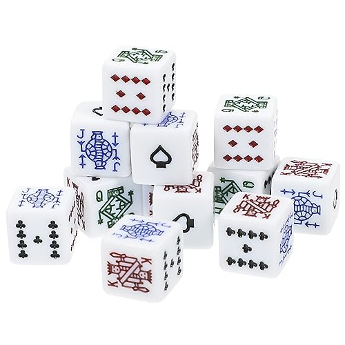 Abaodam 12St Poker Würfel Poker-Würfelspiel Würfelbecher Standard-Spielwürfel lustige Paarwürfel lustige Würfel pokerwürfel Gaming Stuff verschleißfeste Party-Chips Jetons Acryl von Abaodam