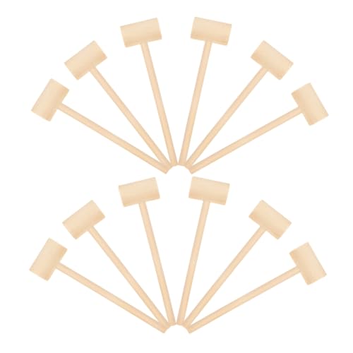 Abaodam 12Stücke Teiliges Mini Holzhammer für Robuste Holzklötze mit Pädagogischem Lernspiel für Hand Auge Koordination und Geschicklichkeit für Jungen von Abaodam