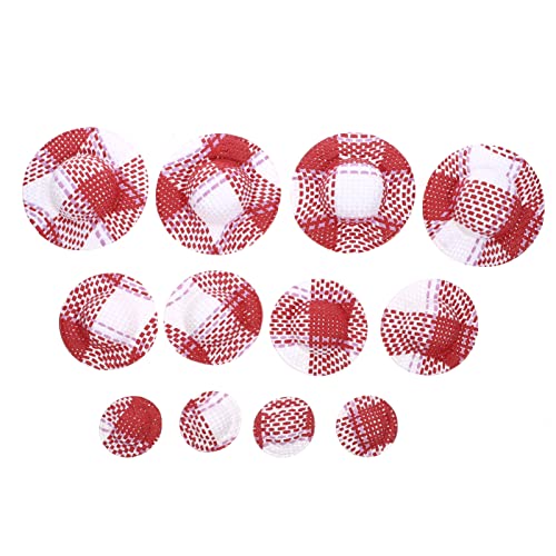 Abaodam 12 Stücke Puppe Mini Hut Set Spielzeug Puppe Zubehör Gestreiften Miniatur Hüte Für Kleid-up von Abaodam