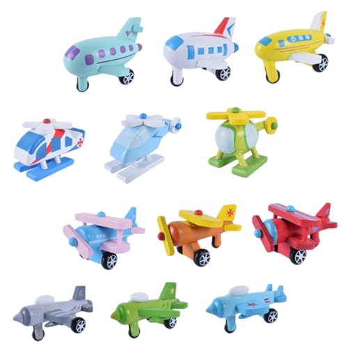 Abaodam 12St buntes Miniflugzeug Flugzeugspielzeug für Kinder Holzspielzeug Spielset aus Holz Modelle schönes Flugzeugspielzeug Mini-Flugzeug aus Holz für Kinder hölzern zwölfteiliges Set von Abaodam