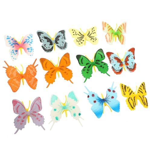 Abaodam 12st Schmetterlingsanzug Simulation Schmetterlinge Kognitives Schmetterlingsmodell Schmetterlingsfiguren Landschaftsschmetterlingsdekoration Kinderspielzeug PVC von Abaodam