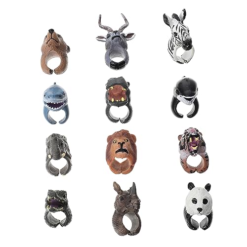 Abaodam 12st Tierpuppenspielzeug Interaktives Eltern-Kind- Tiere Fingerpuppe Kindertiere Finger Spielzeugtiere Aus Kunststoff Babyspielzeug Plastik von Abaodam