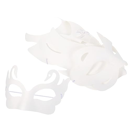 Abaodam 12st Zellstoffmaske Selber Machen Unbemalte Maskerade Karneval Cosplay-maske Partymaske Masken Aus Pappmaché Diy-maske Zum Ausmalen Halloweenkostüm Papier Gemalt Kind Weiß Handbuch von Abaodam