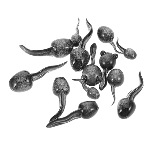 Abaodam 13 Stück Simulierte Kaulquappendekorationen Tierische Modell Mikro Landschaft Dekoration Tiermodelle Aquarium Dekoration Puppenhaus Teich Deko Mini-Frösche Mini-Teichharz Black von Abaodam