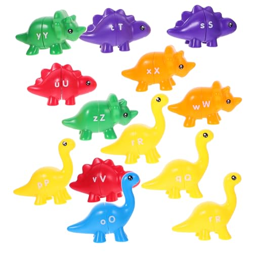 Abaodam 13stücke Dinosaurier Form Zuordnungsspielzeug Junge Mädchen Englisch Lernen Spielzeug Sortierspiel Sinnesspielzeug Lernspiel Lustiges Spielzeug Für Junge Mädchen Buchstaben von Abaodam