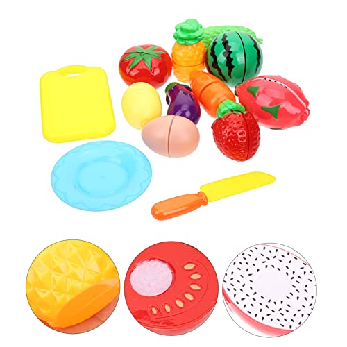 Abaodam 13 Stück Teiliges Küchenspielzeug Schneideset für Realistische Obst und Gemüseformen Sicheres Material Glatte Kanten Leicht Robust Pädagogisches Rollenspiel für Kleinkinder von Abaodam