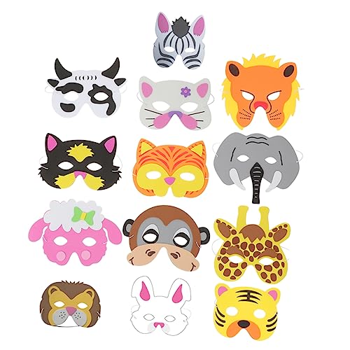 Abaodam 13 Stück tierische Maske Wolf Masken Partymaske Maskerade Dinosauriermaske Mops halloween mask halloweenmaske gesichtsmaske halloween Halloween-Cosplay-Stütze Foto -Requisiten von Abaodam