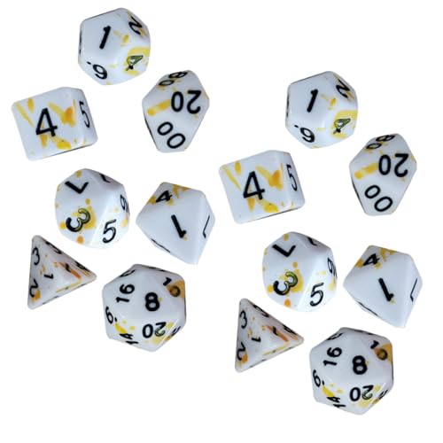 Abaodam 14 Stück Brettspielwürfel Zahlenwürfel Brettspiel Requisiten Unregelmäßige Würfel Mehrseitige Würfel Unterhaltungszubehör Tragbare Würfel Brettspielwürfel Acryl von Abaodam