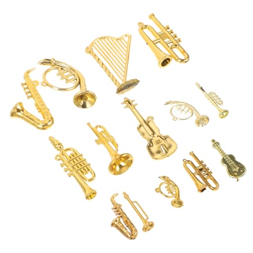 Abaodam 14 Stück Teiliges Mini Acryl Musikinstrumente Set Kleine Weihnachtsbaum Dekoration Leichte DIY Ornamente für Puppenhaus Partygeschenke und Festliche Bastelprojekte von Abaodam