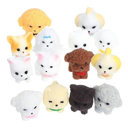 Abaodam 14 Stück Teiliges Mini Hund Figuren Robustem Resin Detailreiche Kleine Hunde Miniaturen für Landschaften DIY Dekoration Schreibtisch und Raumgestaltung Kreative Tier Accessoires von Abaodam