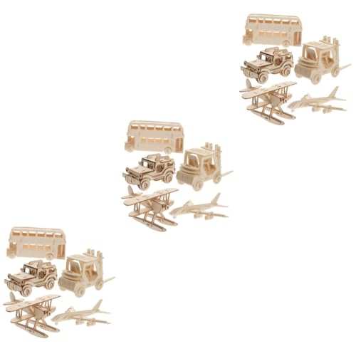 Abaodam 15 STK Bausteinmodell Mechanisches 3D-Puzzle Aus Holz Holzpuzzle Selber Machen 3D-Flugzeug-Puzzle Kinderpuzzle Aus Holz Stammbausätze Kleinkind Hölzern Erwachsener von Abaodam