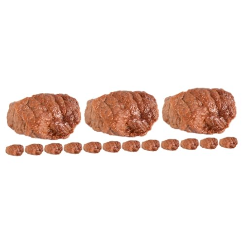 Abaodam 15 STK Beef-Nugget-Modell Spielzeuge Gefälschte Fleischstütze Gekochtes Gefälschtes Fleischmodell Dekoratives Lebensmittelmodell Falsches Fleisch Schmecken Dekorationen PVC von Abaodam