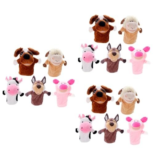 Abaodam 15 STK tierische Marionette Tiere Spielzeug Kinderspielzeug interaktives Spielzeug Kinder Spielzeug stofftier Spielzeuge Puppen Handpuppe Spielzeug Puppe mit beweglichem Mund von Abaodam