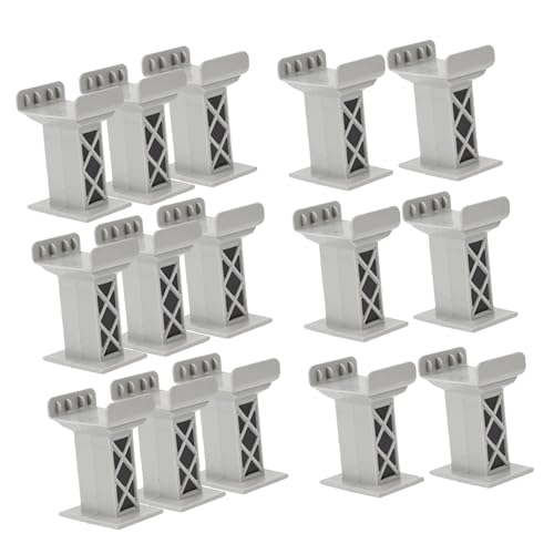 Abaodam 15 Stück Kunststoff Brückenstützen Konstruktionswürfel Eisenbahnschienen Ziegel Eisenbahn Straßenbahnschienen Kunststoff Bahnschienenstützen Hochrangige Gleisblöcke von Abaodam