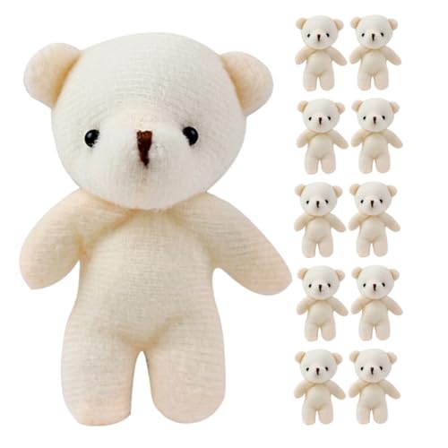Abaodam 15 Stück Mini-bär Schlüsselanhänger Bärenanhänger Ausgestopfte Bärenpuppe Kleines Bärenspielzeug Tragen Multifunktionaler Bärenanhänger Bär Ornament Stoff Beige von Abaodam
