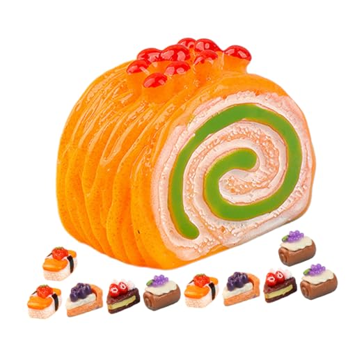 Abaodam 15 Stück Miniatur-Lebensmittel-Puppenhaus-Kuchenmodelle, künstliches Dessert für realistische Pretend Kuchen für Puppenhaus Küche Dekoration und Sammlerstücke von Abaodam
