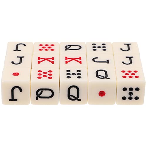 Abaodam 15 Stück Pokerwürfel Pokerchips Mit Nennwerten Q Less Würfelspiel Pokerkarten Würfelrequisiten Piratenwürfelspiel Topper Lustige Spielchips Poster Gastgeschenk von Abaodam