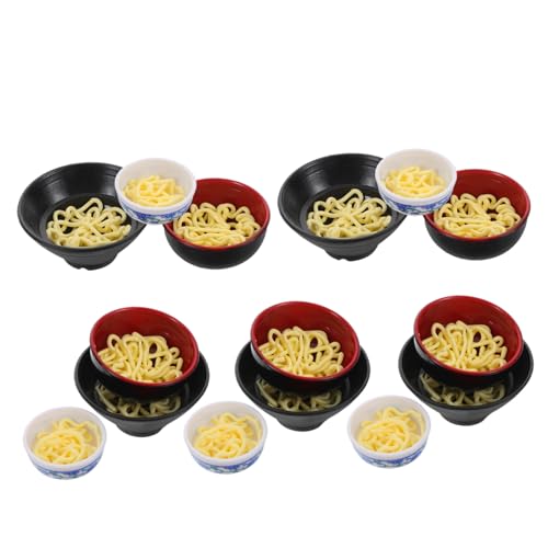 Abaodam 15 Stück Ramen-schüssel- Sie Küchenfutter Nudelschüssel Süß Bastelschüssel Puppenhaus Geschirr Essensrequisiten Ramen Schalen Instant-Ramen-schüssel Plastik von Abaodam