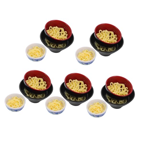 Abaodam 15 Stück Ramen-schüssel- Sie Küchenfutter Realistische Lebensmittelrequisiten Ramen Schalen Realistisches Essen Nudelschüssel Miniaturessen Für Puppenhaus Plastik von Abaodam