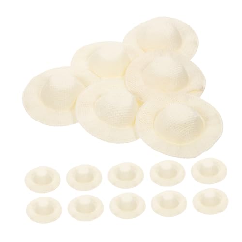Abaodam 15 Stück Teiliges Mini Strohhut für DIY Basteln Kleine Puppenhüte als Dekorative Miniatur Ornamente Vielseitig für Schmuck Puppenhaus und Geschenkideen von Abaodam