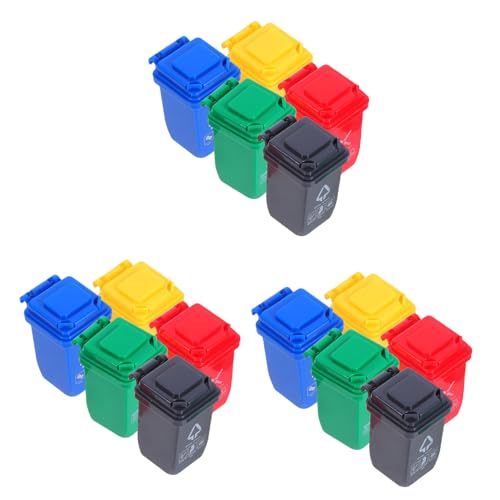 Abaodam 15 Stück Teiliges Miniatur-mülleimer Kunststoff Mini-recyclingbehälter mit Geöffnetem Deckel Puppenhaus-abfalleimer Robuste Mini-mülltonnen für Puppenhaus-Dekoration und Abaodam 15 Stück Teiliges Miniatur-mülleimer Kunststoff Mini-recyclingbehälter mit Geöffnetem Deckel Puppenhaus-abfalleimer Robuste Mini-mülltonnen für Puppenhaus-Dekoration und von Abaodam