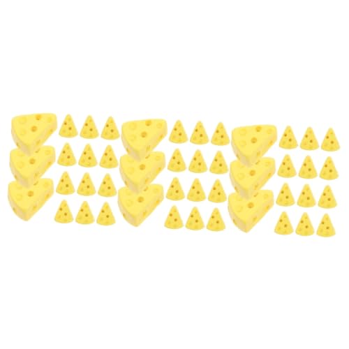 Abaodam 150 STK Käseimitat Mini-Harzfiguren Miniatur-Puppenhauszubehör Käsekuchen Modelle Dessert-Ornament realistisches Essen Schreibtisch Nachtisch Verstreute Perlen von Abaodam