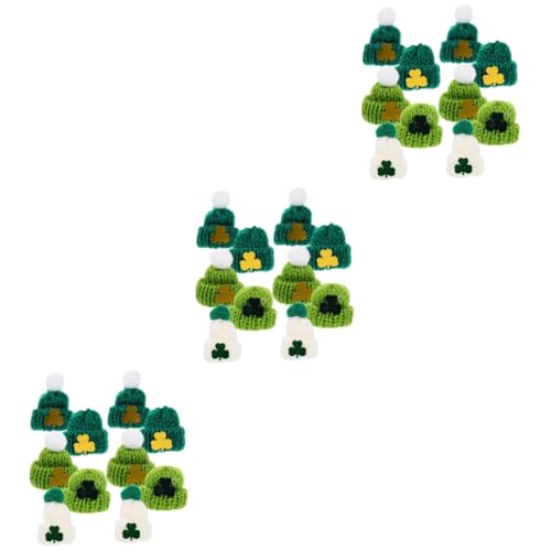 Abaodam 150 STK Mini-Strickmütze Gründekor Kappen Saint Patrick DIY-Bastelornamente Accessoires zur Herstellung von Kopfschmuck grüne Blätter Zubehör kleine gelbe Ente Hut von Abaodam
