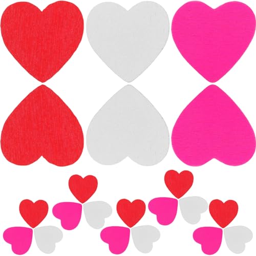 Abaodam Valentinstag Herz Dekoration 150 Stücke Selbst-Adhesive Herz-förmigen Konfetti Holz Aufkleber von Abaodam