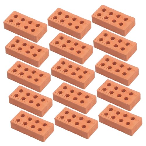 Abaodam 150 Stück Ziegelmodell Puppenhaus-simulationssteine Mini-Steine Mini-bausteine ​​zum Basteln Spielzeugsteine Ziegel Modell Kleiner Ziegelstein Bausteinzubehör Ton Brown von Abaodam