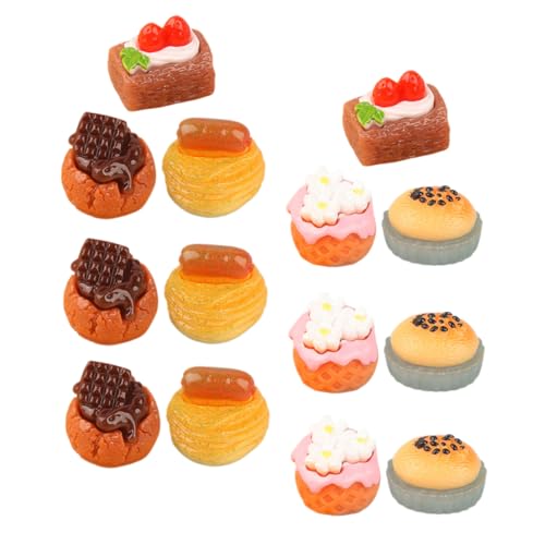 Abaodam 15St Minikuchen künstliches Kuchenmodell Simulationskuchen Spielzeuge Obstkuchen Kuchenornament aus Kunstharz Essensspielzeug vorgeben Essen Spielen schmücken Lebensmittel Zubehör von Abaodam