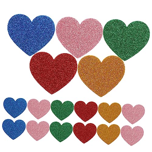 Abaodam 15St Scrapbook scheckheft Selbstklebende Sticker autoaufkleber Glitzernde Aufkleber Decor basteln bastelset hochzeitsdeko Glitzer-Schaumstoff-Aufkleber Herzaufkleber Eva Eva-Schaum von Abaodam