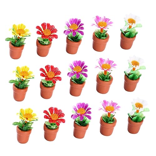 Abaodam 15St kunstpflanze kunstplflanze Cute Decor sztuczne kwiaty Mikrolandschaft Dekoration künstliche Outdoor-Pflanzen eingetopft Figur Zubehör für Puppenhäuser Puppenhausangebot Harz von Abaodam