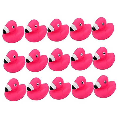 Abaodam 15Stücke Teiliges Flamingo Badespielzeug für Quietschendes Tierisches Badewannenspielzeug aus Sicherem Vinyl für Junge Mädchen und Kleinkinder Fördert Sensorisches Lernen von Abaodam