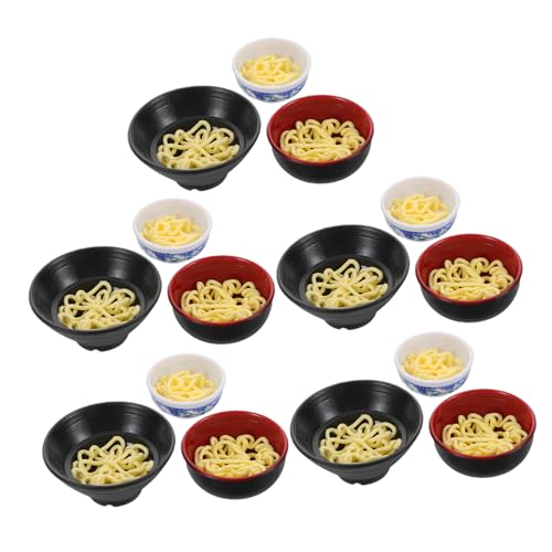 Abaodam Niedliches Ramen-schüssel-Set 15-teilig Miniatur-nudelschüssel Spielzeug Für Jungen Und Mädchen Wohnzimmer Puppenhaus- Puppenhaus-bausatz von Abaodam
