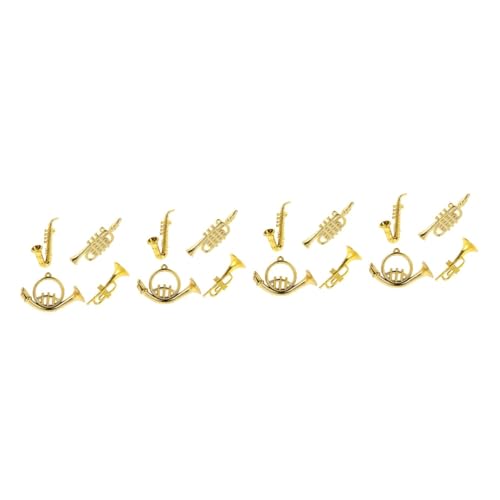 Abaodam Tischdekoration 16 STK Puppenhaus-Modell Kinderspielzeug Miniatur-Trompetenmodell Ornament Saxophon Miniaturinstrument für den Haushalt Mini-Hausaccessoire Violine Musikinstrument von Abaodam