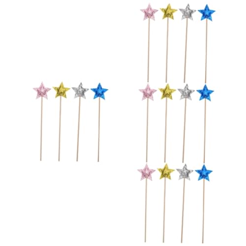 Abaodam 16 STK Zauberstab Fairy Wand Spielzeug für Kinder partysau Party-Dekoration sternförmige Feenstäbe Sternenfee Zauberstäbe Mädchen schmücken Kleidung Requisiten Geschenk hölzern von Abaodam