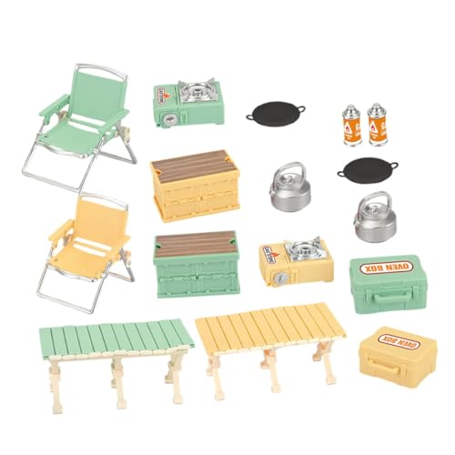 Abaodam 16 Stück Teiliges Camping Spielset Miniatur Campingkocher Klappstuhl und Tisch Zubehör für Drinnen und Draußen Rollenspiel und Familienspaß Abaodam 16 Stück Teiliges Camping Spielset Miniatur Campingkocher Klappstuhl und Tisch Zubehör für Drinnen und Draußen Rollenspiel und Familienspaß von Abaodam