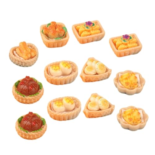 Abaodam 16 Stück Teiliges Miniatur Food Ornament aus Langlebigem Resin Realistische Miniatur Essensfiguren für Puppenhaus Leichte Dekoration und Fotorequisiten Vielseitig für DIY und von Abaodam