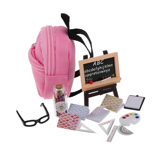 Abaodam 16 Teiliges Set Schulbedarf Lineal Mathe Partygeschenke Kinderpartygeschenke Puppenhauszubehör Mini Schulsachen Puppenhauszubehör Puppenhaus Baumaterial Kunststoff von Abaodam