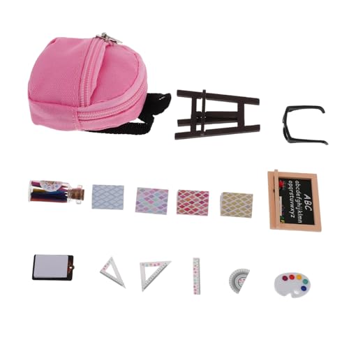 Abaodam 16-teiliges Set Schulbedarf, Lineal, Miniatur-Rucksack, Mini-Rucksack, Puppenhaus, Bücherregal, Zubehör, Partyzubehör, Puppenhauszubehör, Mini-Rucksäcke, Holz Abaodam 16-teiliges Set Schulbedarf, Lineal, Miniatur-Rucksack, Mini-Rucksack, Puppenhaus, Bücherregal, Zubehör, Partyzubehör, Puppenhauszubehör, Mini-Rucksäcke, Holz von Abaodam