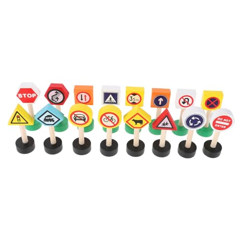 Abaodam 16-teiliges Straßenschilder-spielset Aus Holz Für Kinder, Mini-straßenverkehrszeichen-Spielzeug, Vorschul-lernzubehör Für Kleinkinder Abaodam 16-teiliges Straßenschilder-spielset Aus Holz Für Kinder, Mini-straßenverkehrszeichen-Spielzeug, Vorschul-lernzubehör Für Kleinkinder von Abaodam