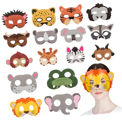 Abaodam 16stücke Teiliges Set Tiermasken Papier Für Partys Dekorative Und Lustige Masken Für Kostüme Deko Für Jungle Und Tiergeburtstagsfeiern Cosplay Und Halloween Abaodam 16stücke Teiliges Set Tiermasken Papier Für Partys Dekorative Und Lustige Masken Für Kostüme Deko Für Jungle Und Tiergeburtstagsfeiern Cosplay Und Halloween von Abaodam